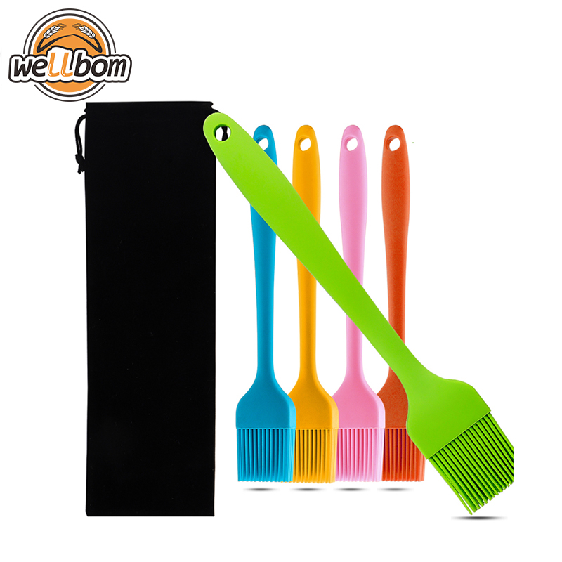 BBQ Silicone Basting Brush Barbecue Sauce Baster Baking Cooking Pastry Brushes with Black Bag